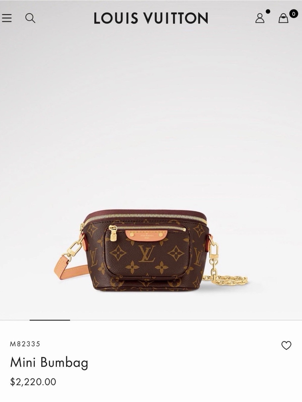 Louis Vuitton Mini Bumbag — Brown Monogram with Gold Hardware